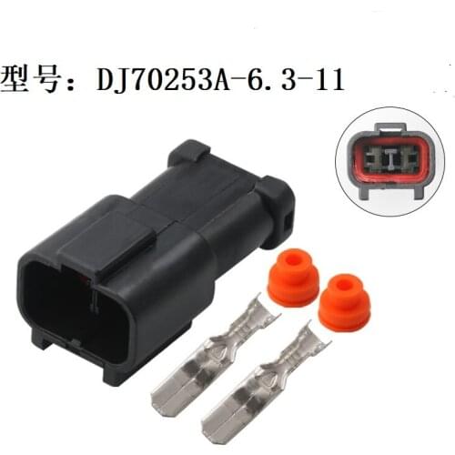 200Sets 2Pin 6.3MM Car Radiator Assembly Plug Excavator Pressure Switch Plug Auto Speed Water Temperature Connector 7222-6423-30