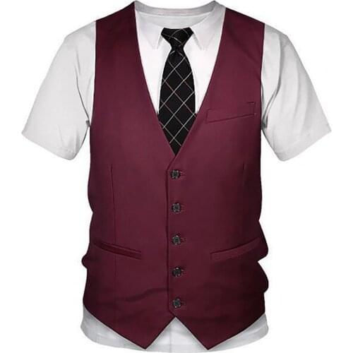 2021 Summer Fashion Men Stylish T-Shirts Plus Size Swallowtail Shape Breathable Comfortable Funny 3D Print T-shirt for Party