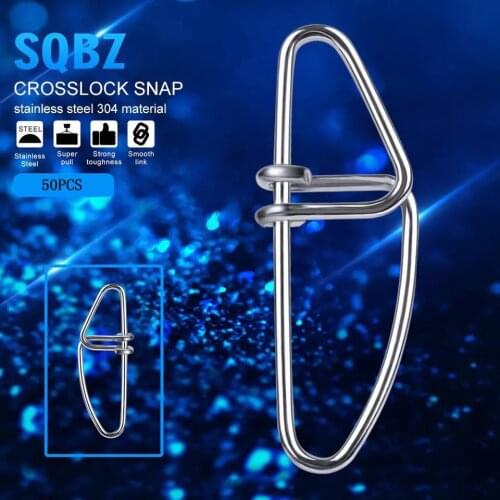 50pcs/lot Connector Grip Crosslock Snap 0#-6# Fishing Barrel Swivel Safety Snap 13mm-28mm Swivel Fishing Swivel Accessories Tool