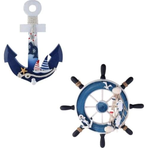 9" Rudder + Nautical Anchor Door Wall ing Ship Starfish Decor Hat Hook