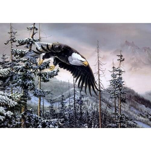 Diamond Painting Animal Eagle Embroidery Diamond Mosaic Landscape Handmade Gift Winter Wall Art Full Square