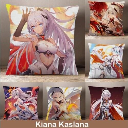 Anime Kiana Kaslana Honkai Impact 3 Cartoon Peach Skin Dakimakura Plush Stuffed Throw Pillow Bed Sofa Cushion Cosplay