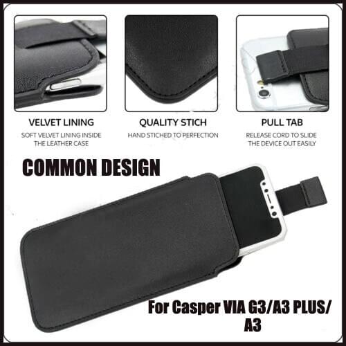 Casteel PU Leather Case For Casper VIA G3 A3 PLUS A3 Pull Tab Sleeve Pouch Bag Case Cover