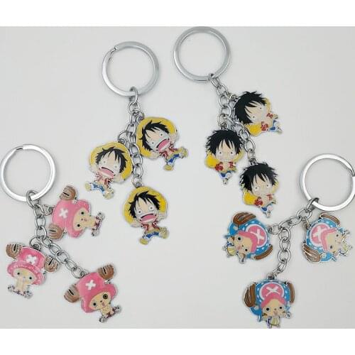 One Piece keychain cute key ring for women Monkey D. Luffy keychain anime key chain key holder portachiavi llaveros bag charm
