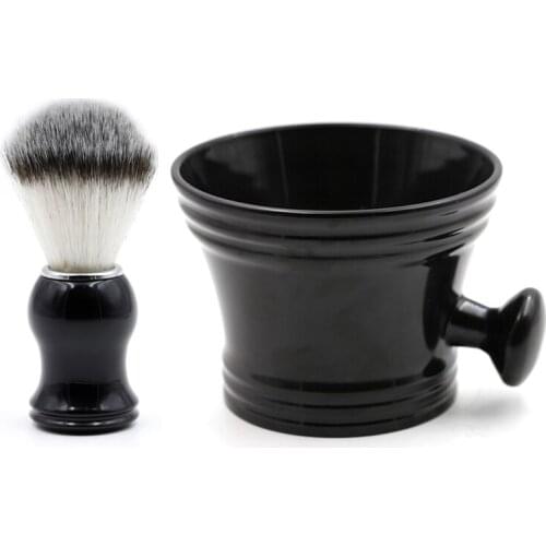 Mythus Stainless Steel Shaving Soap Mugs And Badger Hair Shave Brushes Professional Classic Men Beard Shaving Bowl And Brush Set