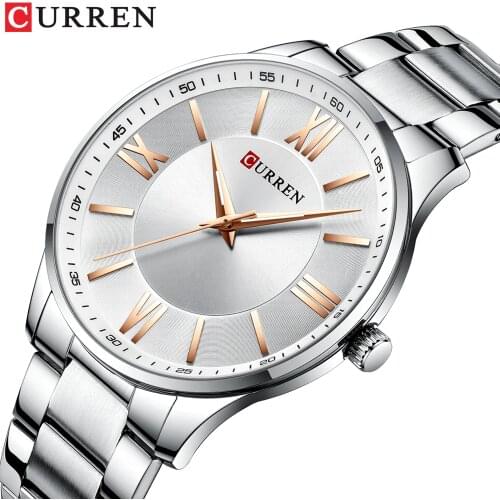 Curren fashion ultra-thin business party dating mens quartz watch waterproof stainless steel multi-color mens watch