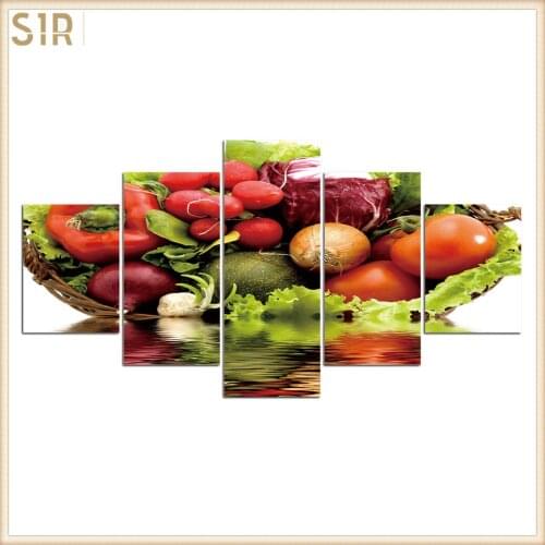 Food Restaurant Hotel Decoration Wall Art HD Five Poster Printing Oil Painting Home Mural Delicious Poster For Dining Room Decor