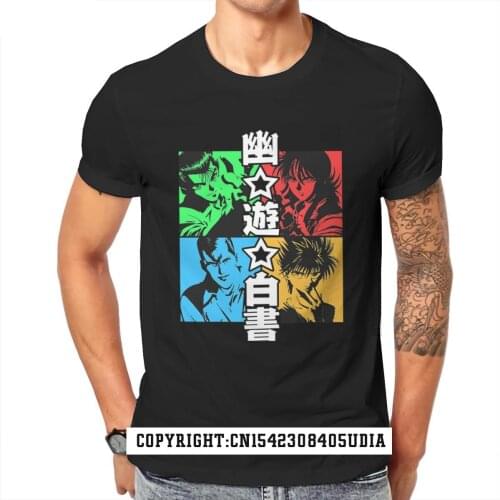 Demon Hunters Tshirt Yu Yu Hakusho Yusuke Kuwabara Kurama Botan Anime Pure T Shirt Men Tops T Shirts Family
