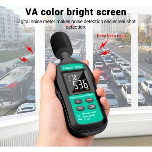 GN101 Digital Noise Meter Measurement 35-135 db Intelligent Sound Level Meter Decibel Monitor Logger Diagnostic-Tool