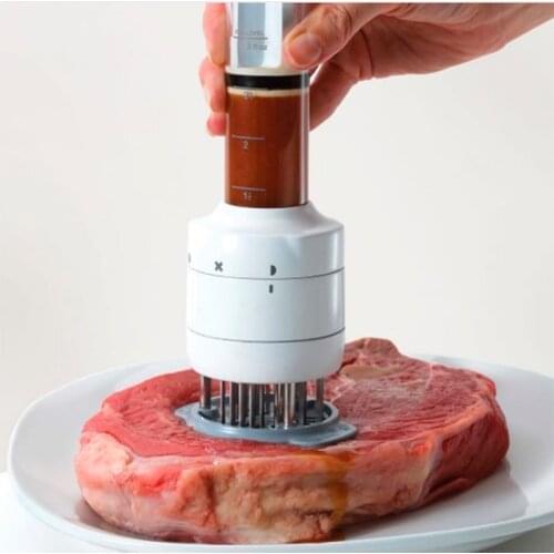 Stainless Steel Meat Marinade Injector Barbecue Seasoning 304 Needle Injectors Meat Tenderizer Kitchen Gadgets BBQ Cooking Tools