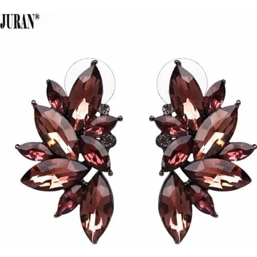 JURAN 10 Colors Fashion Brincos Factory Price Vintage Full Crystal Stud Earrings Maxi Statement Earrings for Women Party Jewelry