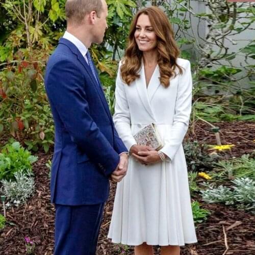 Kate Middleton Plus Size High Quality New Fashion Elegant Office Lady Workplace Long Sleeve White Suit Coat