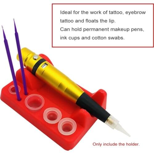 Eyebrow Makeup Machine Square Silicone Tattoo Ink Pigment Cup Holder Embroidery Paint Caps Stand Microblading Pen Tool