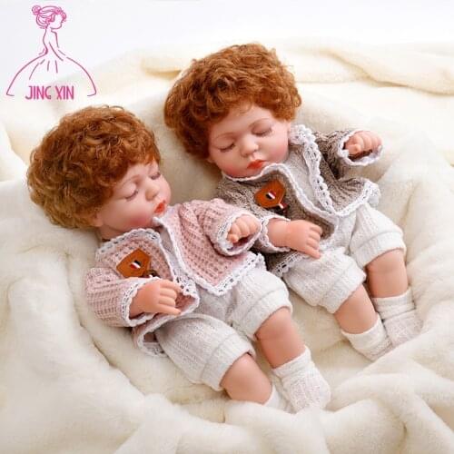 JINGXIN 30cm Reborn Dolls Hair Head Little Baby Doll Lifelike Real Baby Bath Play Toys Full Silicone Soft Doll Gifts For Kids