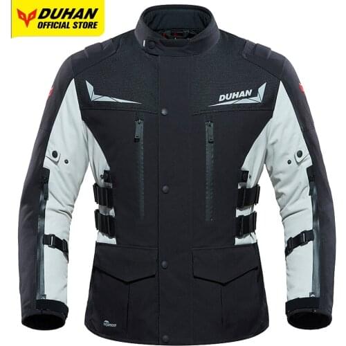 DUHAN Motorcycle Jacket Mens Motocross Jacket Remove Warm Liner Waterproof Moto Cycling Chaqueta Body Protection Cold-proof