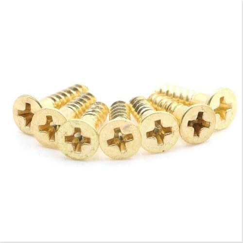 10pcs M4 Brass Self-tapping Screw Cross Furniture Woodworking Screws Material Bolt Bolts 12mm-40mm Length