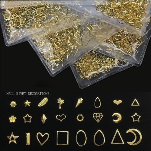 Nail Metal Rivets Charms 3D Nail Art Decoration Moon 40 size / shape Nail Studs Rivets 3D Nail Art Decoration