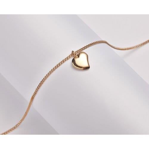 Fashion Tiny Heart Dainty Initial Necklace Gold Silver Color Hollow Hearts Choker Necklaces For Women Pendant Jewelry Gift