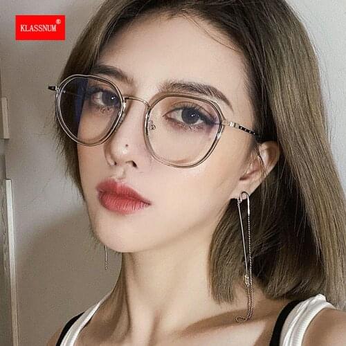 Fashion Women Anti Blue Light Round Eyewear Men Blocking Glasses Optical Spectacle Eyeglass Students Computer Glasses Frame 2021