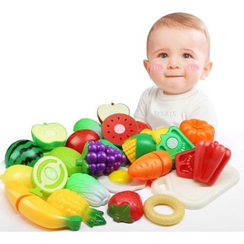 Montessori Toys Children Early Education Learning Toys kid 3D Kitchen Cutting Fruit Vegetables Board Real Life Toy