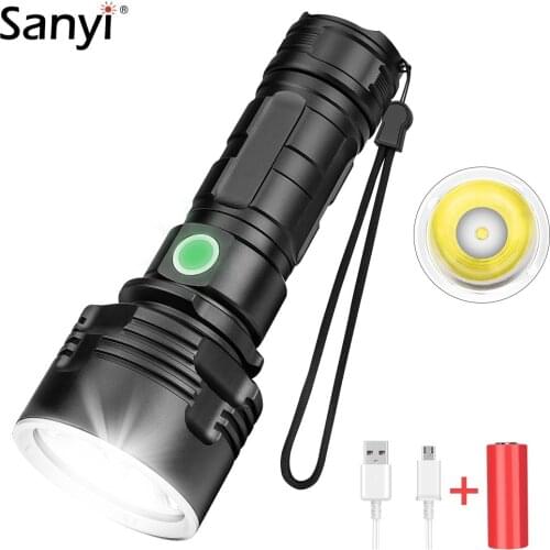Powerful XM L2 LED Flashlight Tactical Torch USB Rechargeable 26650 Linterna IPX4 Waterproof Lamp Ultra Bright Camping Lantern