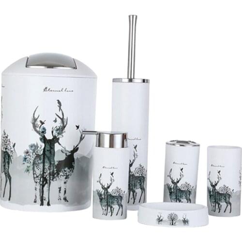 Bathroom Accessories Set 6 Pieces Bath Ensemble Bath Set Collection - Elk