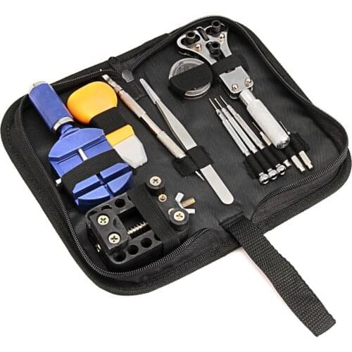 New 13pcs Watch Repair Tool Kit Set Watch Case Opener Link Spring Bar Remover Screwdriver Tweezer Watchmaker Dedicated Device