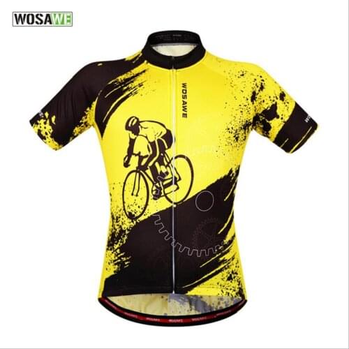 WOLFBIKE Summer Mens Cycling Clothings Bike Jerseys Short Team Cycling Wear Breathable Bike Equipment Yellow ropa ciclismo
