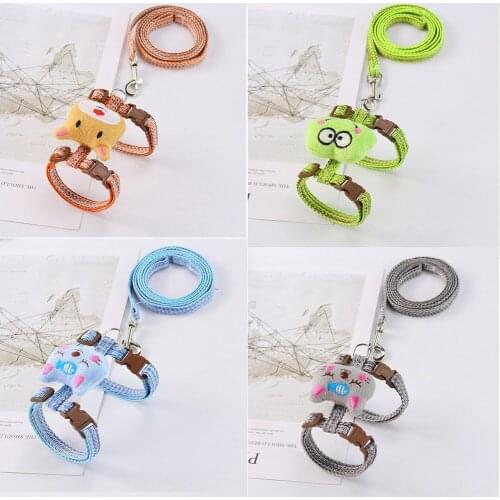 Cat Dog Collar Harness Leash Adjustable Nylon Pet Traction Rope Cat Kitten Halter Collar Cats Products Cute Pet Harness Belt