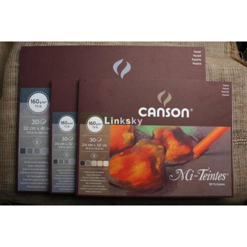 Canson Mi-Teintes 160gsm pastel paper pad, grey,brown colors,size: 24x32cm, includes 30 sheets,honeycombed grain