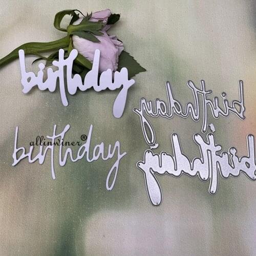 Birthday letters Metal Cutting Dies Stencils Die Cut for DIY Scrapbooking Album Paper Card Embossing