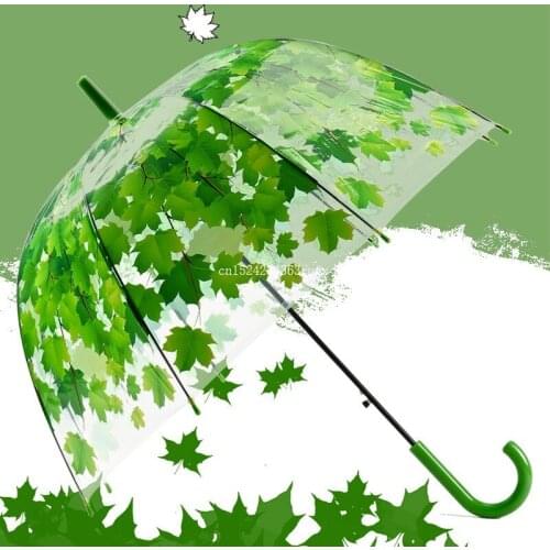 10 pcs Rain Umbrella Fresh PVC Woman Kid Transparent Umbrella Mushroom Leaves Cage Arch Transparent Umbrella