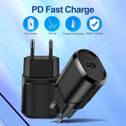 QC3.0/PD18w Fast Charging Mobile Phone Charger Multi-Spec PC Flame Retardant Portable Black&White Travel Charger EU US UK
