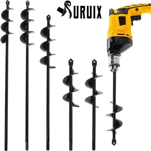 Carbon Steel Garden Auger Drill Bit Flower Planting Hole Digger Drill Bit Yard Gardening Professional Tool Accessories Hand Tool