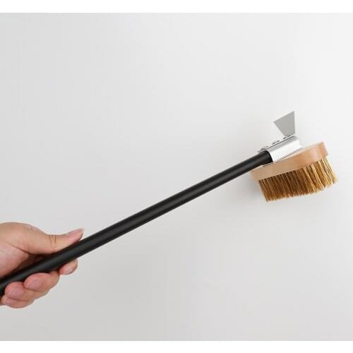 Pizza Oven Brush Aluminium Handle Brush Grill Brass Bristle Brush Copper Scraper Household Oven Cleaner With Long Handle