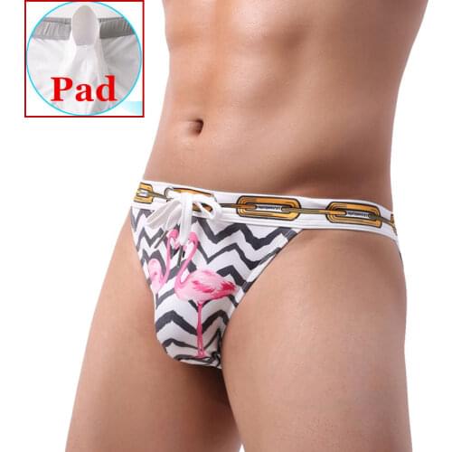 Push Up Pad Mens Swim Briefs Narrow Side Sexy Bikini Swimwear Men Swimming Trunks Menssexi Gay Swimsuit Beach Bath Shorts Slip