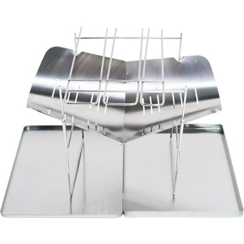 Ultralight Outdoor Portable Wood Stove Burner Multifunctional Folding Barbecue Charcoal Stove Stainless Steel BBQ Rack Grilling