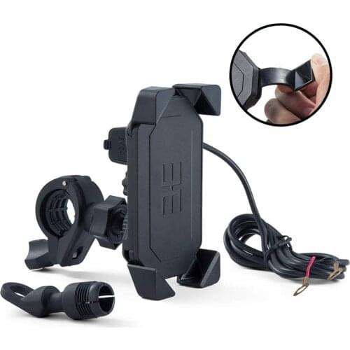 Aileap PH-08 Motorcycle Phone Holder with 5V/2.1A USB Charging Port Universal Bike Phone Mount for Apple iPhone, Samsung Galaxy