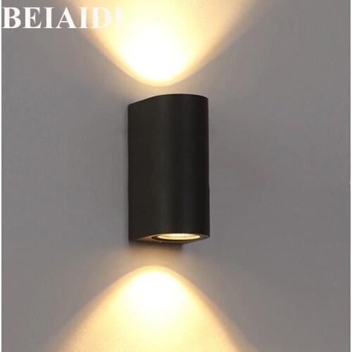 BEIAIDI Modern Outdoor Lighting 6W Waterproof Garden Porch Led Wall Lamp Aluminum Up Down Villa Courtyard Corridor Wall Sconces
