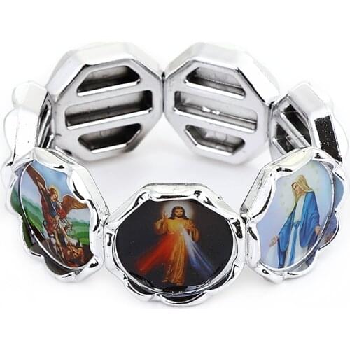 Jewelry 2021 Trend Jesus Bracelet Virgin Mary Cross Exquisite Picture Christian Supplies Gifts Jewelry Bracelet Wholesale