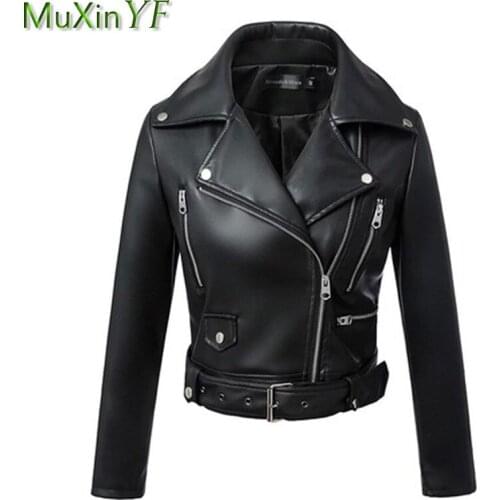 Women Autumn Winter Fashion Moto Biker PU Leather Jacket Lady Punk Wine Red Streetwear Classic Black Slim Outerwear Coats Female