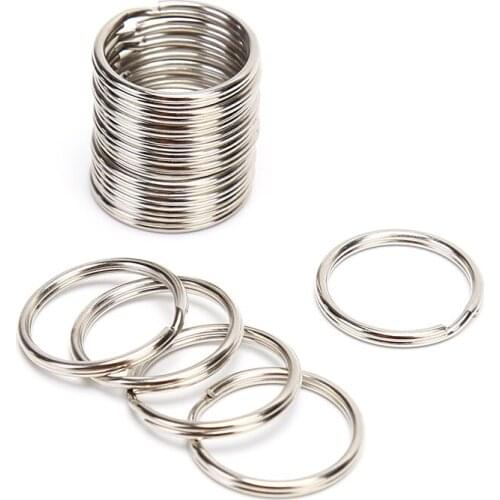 100PCS 12 15 16 20mm Metal DIY Polished Split Ring Keyrings Key Chain Hoop Loop Key Holder