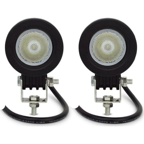 2 Pieces 2 inch Round Led Work Lamp 10W Spot Flood Lamp LED Light Waterproof for Off-road Cars Trucks Motorcycle ATV Bike 12V