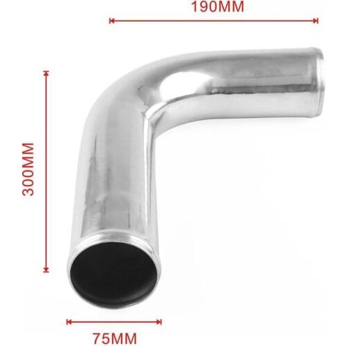 3" 90 Degree Car Inlet Pipe Aluminum Intercooler Cooling Tube Silver