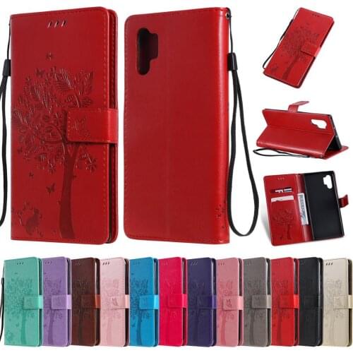 3D Tree Cat Case For Galaxy A20E Fundas Leather Case For Samsung Galaxy J6 Plus J6 + J6 Prime Wallet Flip Magnetic Stand Case