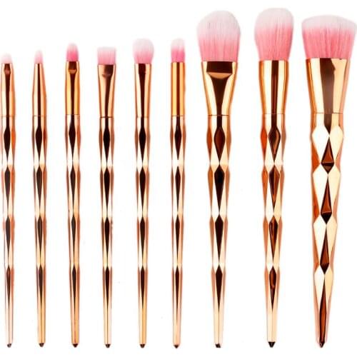 4/9 Diamond Shape Rainbow Handle Makeup Brushes Set Foundation Powder Blush Eye Shadow Lip Brushes Face Beauty Makeup Tools Kit