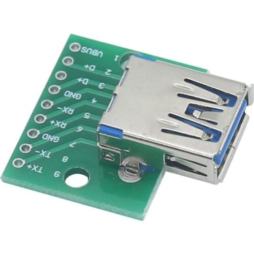 5pcs USB 3.0 A Female Connector Interface to 2.54mm DIP PCB Converter Adapter Breakout Board