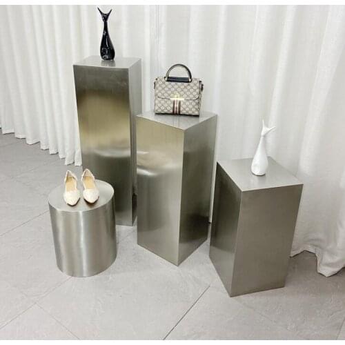 Clothing store stainless steel display table, water table, high and low swing table, display decoration, shoe bag, island rack