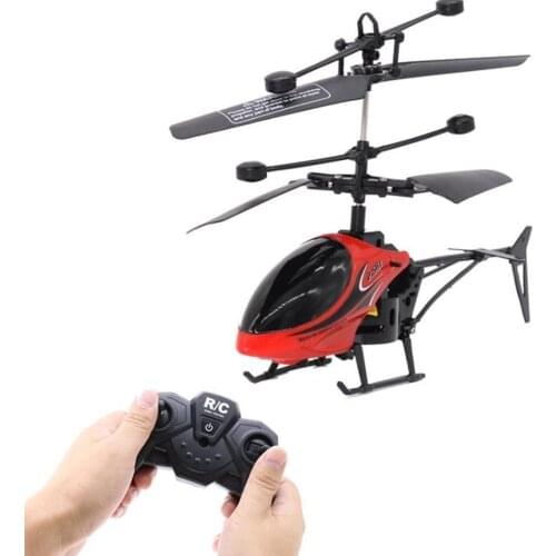 Mini Rc Infraed Induction Helicopter Aircraft Flashing Light Toys Rc Helicopter Indoor Toys For Beginner Kids Children Blue Red