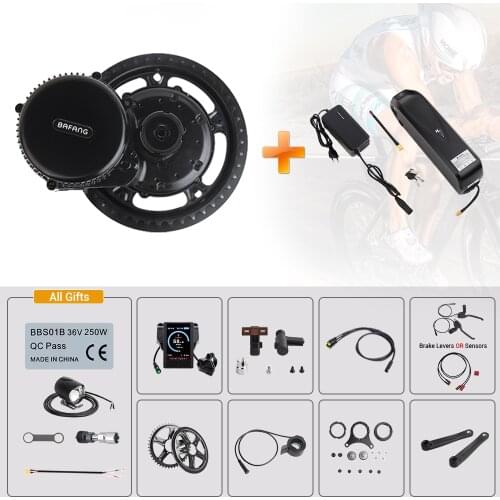 48V 750W Bafang BBS02B Mid Drive Motor Electric Bicycle Ebike Conversion Kits 14.5Ah Samsung Cells Lithium Battery Latest Versio